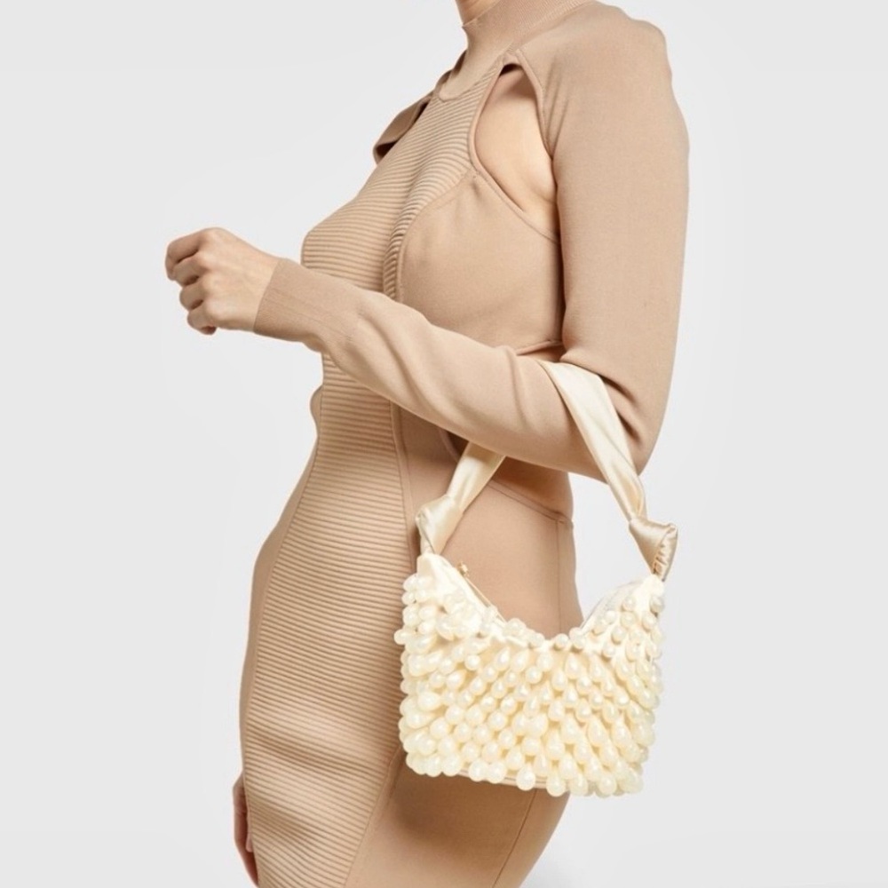 🌺🎉HP🌺 NWT Cult Gaia Gia Satin Shoulder Bag Ivory - Picture 5 of 16